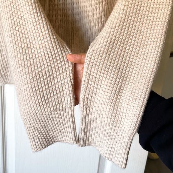 Jenni Kayne Cashmere Fisherman Hoodie Boxy Oatmeal Size Small EUC - Picture 4 of 10